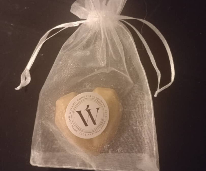 Heart-shaped scented handmade soap